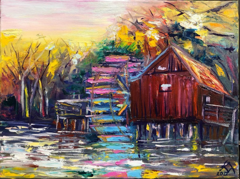 Nekem is van búbánatom, odaviszem, lejáratom ejeha! - 2022 olaj  30x40 cm