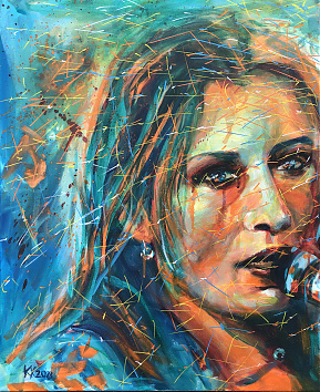 Let them bleed - 2023 Akril, 60x50 cm